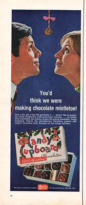 Candy Cupboard Chocolates Print Ad Vintage Christmas Advertisement Necco 1967
