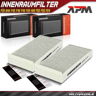 2x Innenraumfilter Aktivkohlefilter für BMW F45 F46 X1 F48 X2 F39 MINI F55 F56