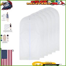 Clear Hanging Clothes Covers - 6 Piece Suit Bags 24'' x 40'' For Closet Storage