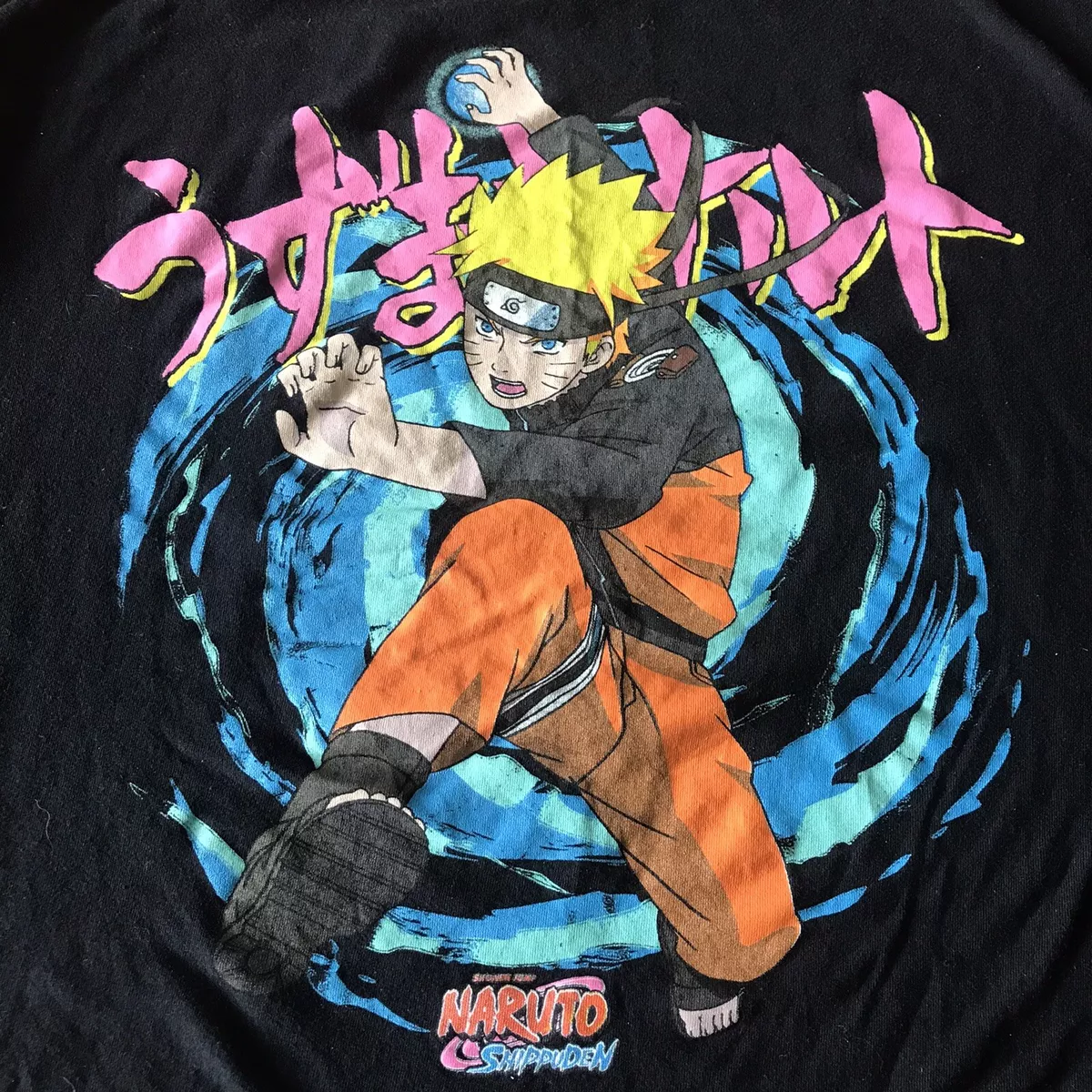 Naruto Shippuden Anime Characters Black T-Shirt Men's MEDIUM