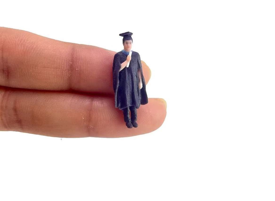 ZD 1:64 Painted Figure Model Miniature Resin Sand Graduate Student Girl ...