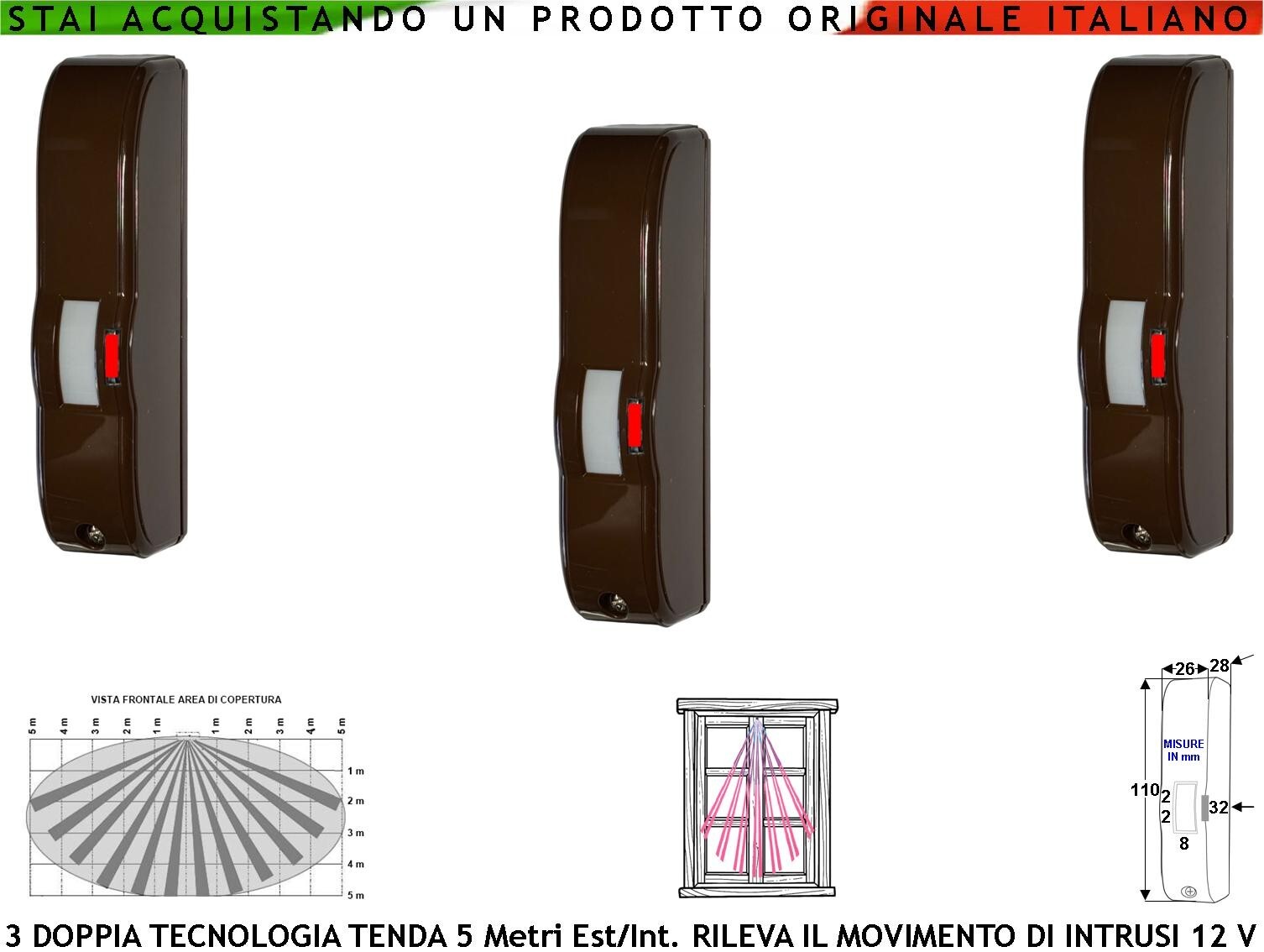 Analisi Sensore Evital Doppia Tecnologia Marrone per Scale
