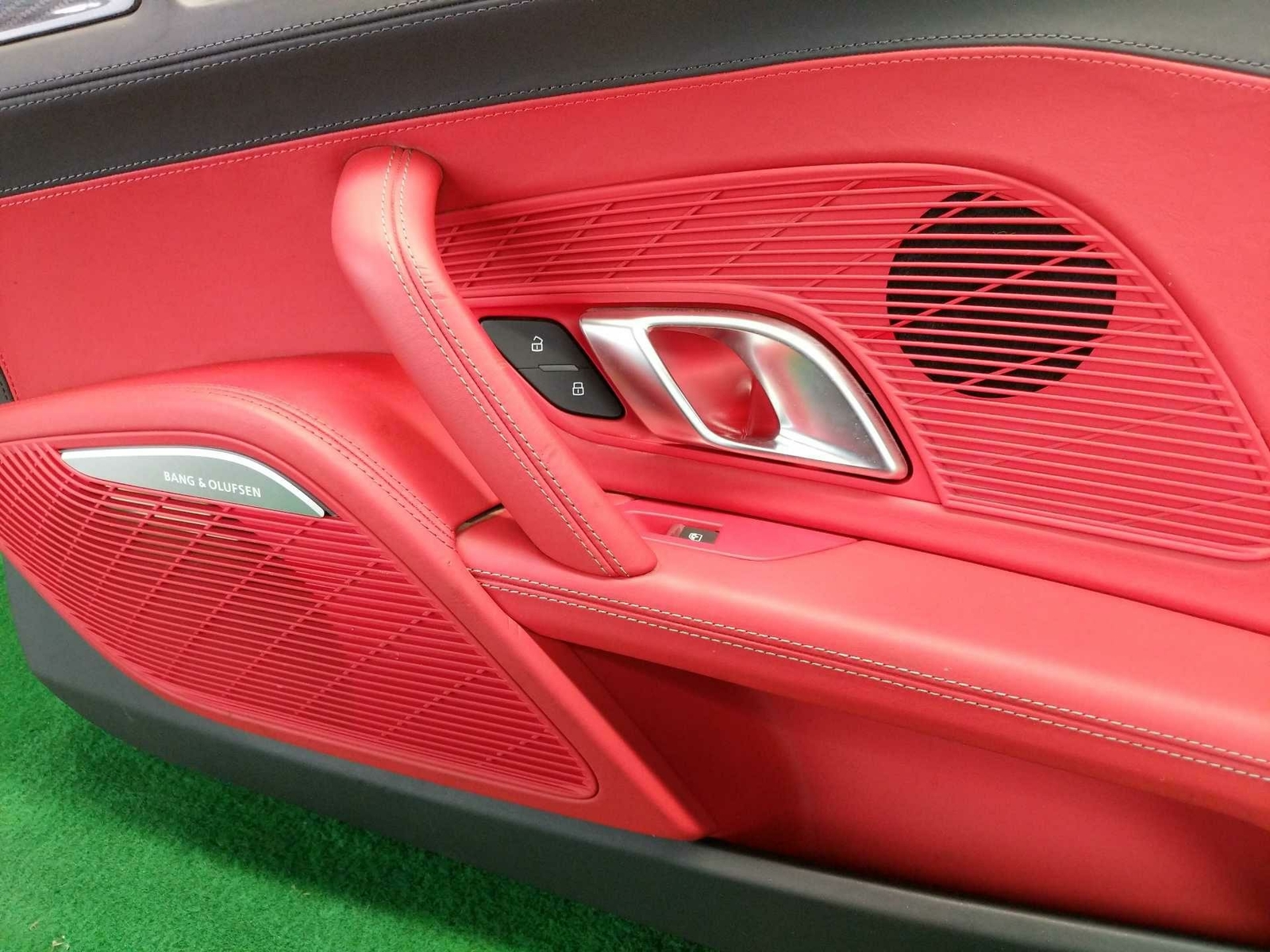 2017-2020 Audi R8 OEM Right Passenger Door Trim Panel Red w/ Switches & Trim