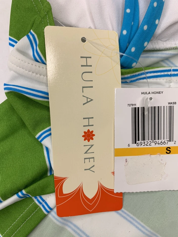 Top de natación Hula Honey Junior talla S Tankini verde blanco azul Foto 4 de 4