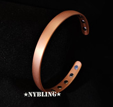 10 Powered Magnets Solid COPPER Bracelet Arthritis Pain Therapy Energy Cuff