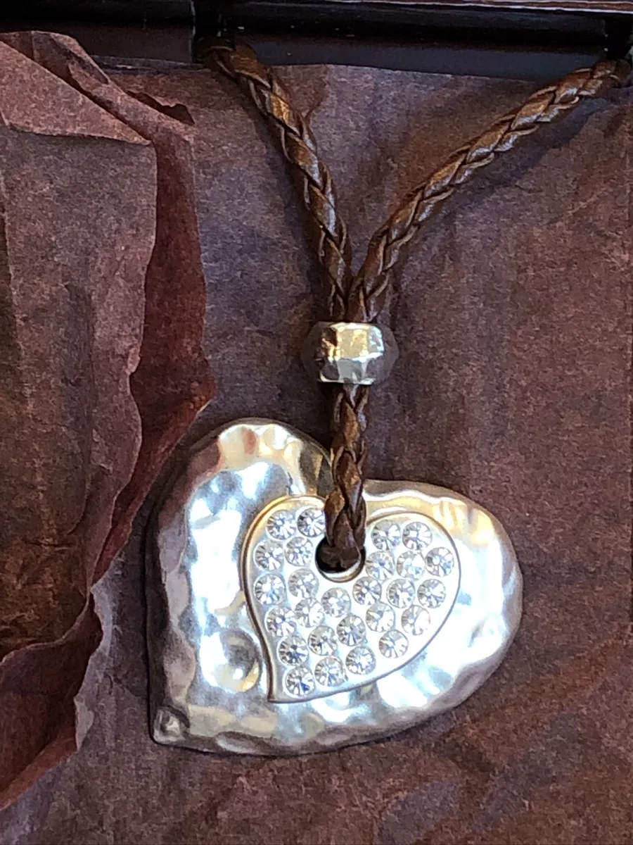 Crystal necklace 2024 leather cord