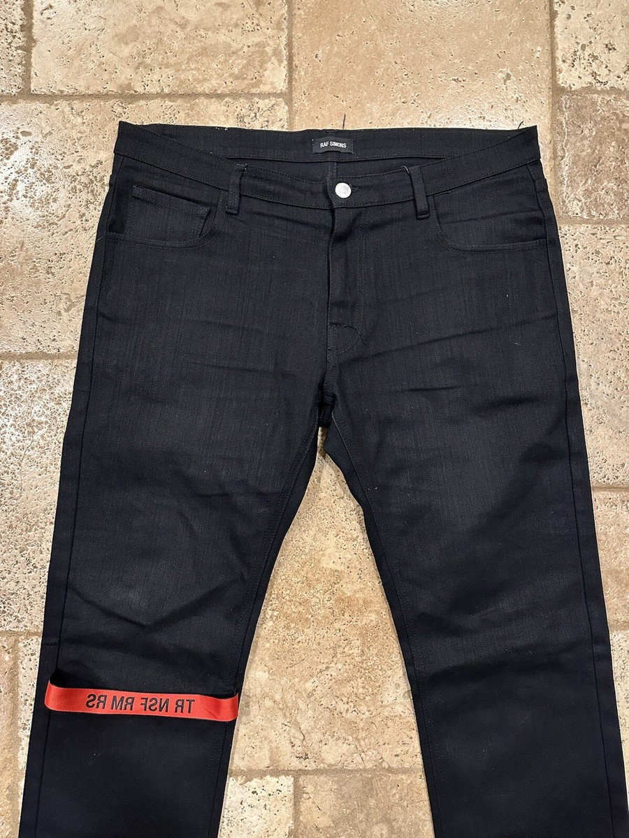 RAF SIMONS ブラックウールトラウザーズ Steven Alan＞ ウール オックスフォード イン ツープリーツ ドレス