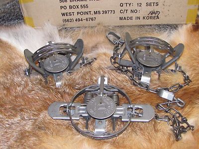 6 Duke #1 Long Spring Foothold Traps Mink Muskrat Gopher Trapping 0310 NEW SALE