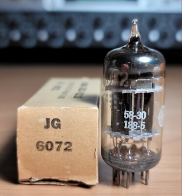 6072 GE GENERAL ELECTRIC 12AY7 BLACK PLATE 3 MICA VACUUM TUBE NOS