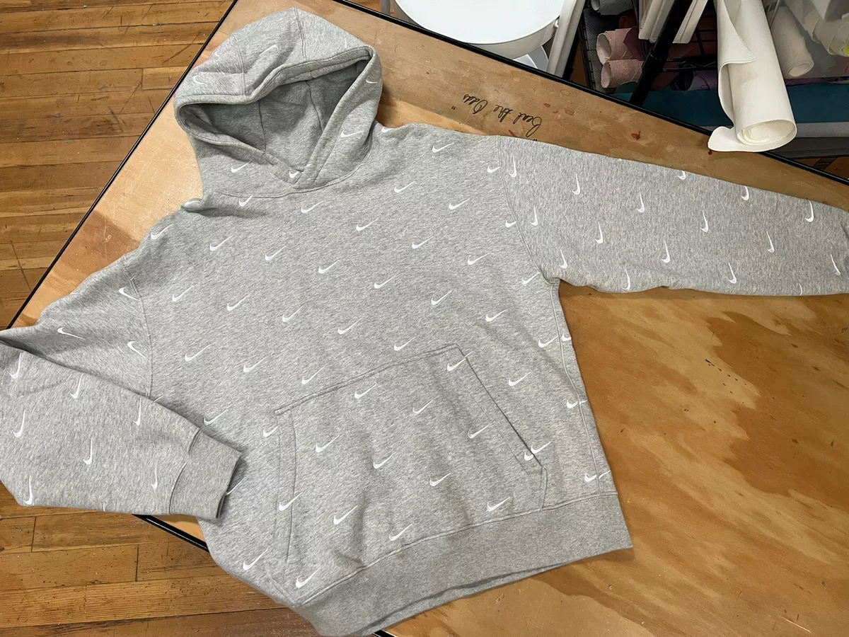 Nike all over swoosh hoodie grey clearance