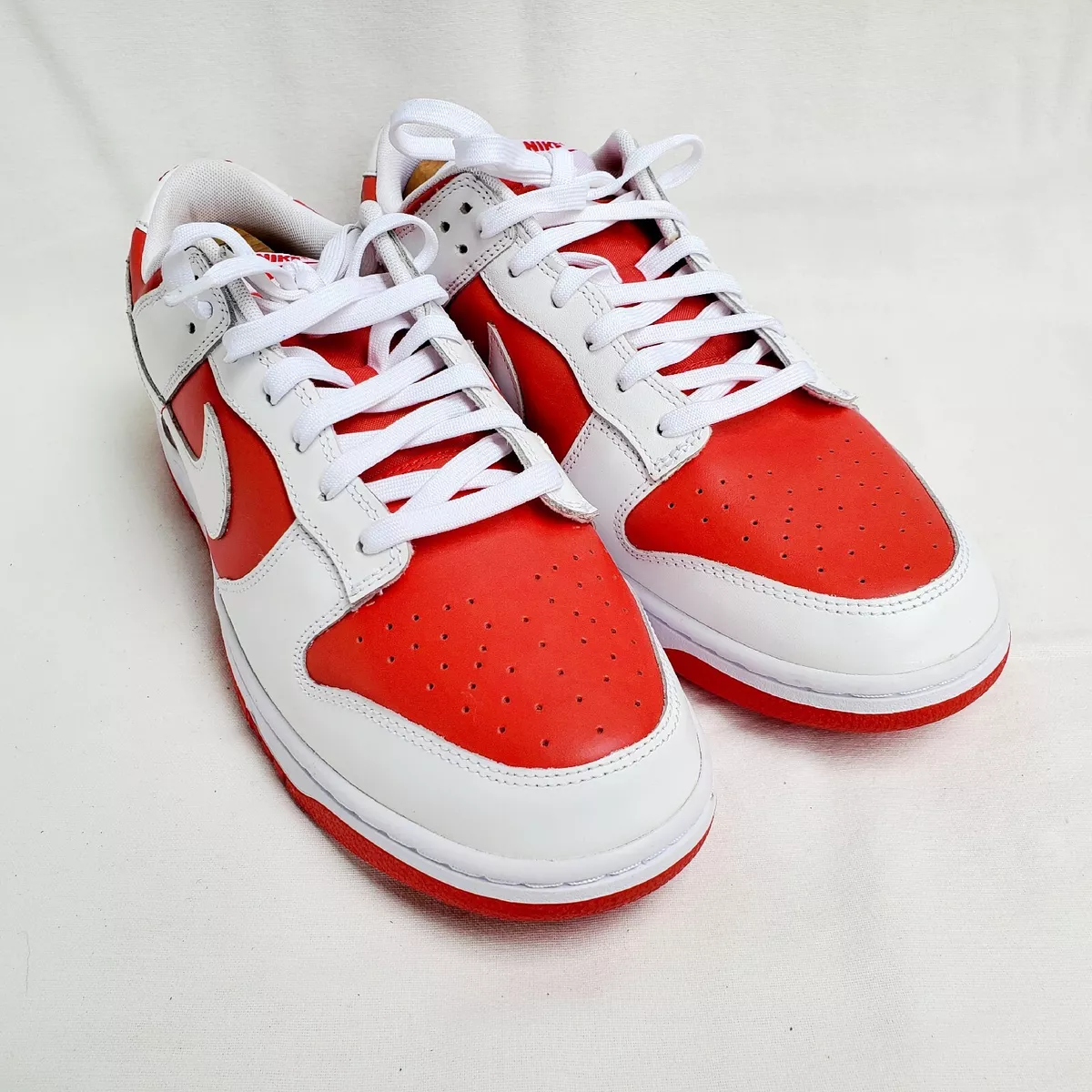 White leather nike dunks low cheap tops