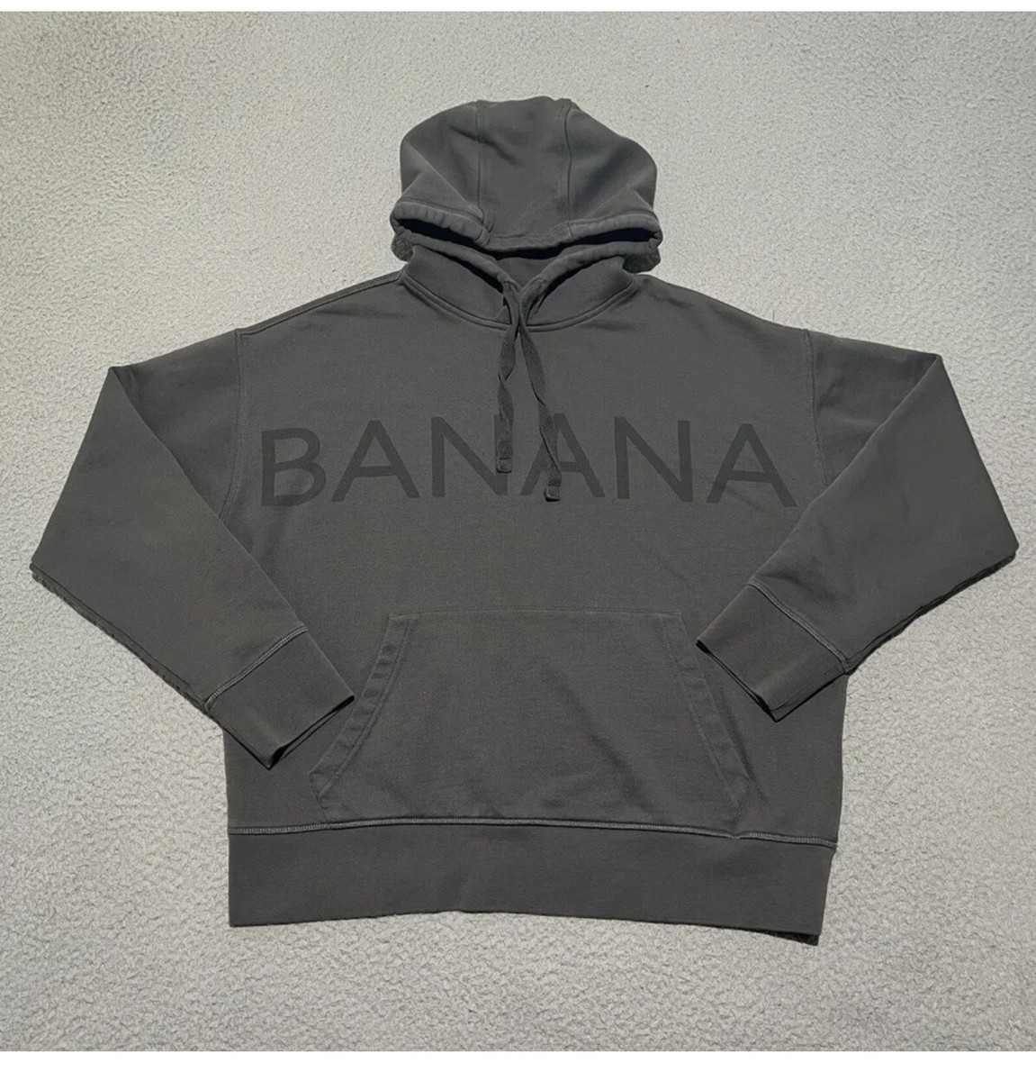 ジャンパー Banana Republic Men's M Gray Logo Pullover Hooded Sweatshirt