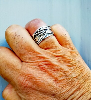 Anello In Argento 925° Rodiato Ferma Anelli Uomo Donna Fermanello Incisione