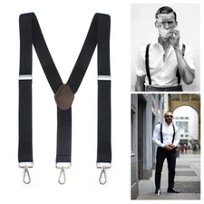 Men's Suspender Y Back Adjustable Heavy Duty Elastic Y-Shaped Hooks Pants Braces