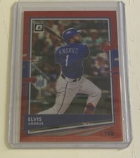 Elvis Andrus 2020 Panini Donruss Optic Red Pandora /79 #156 Texas Rangers