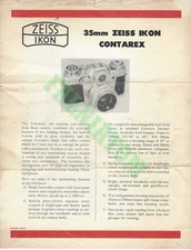 Vintage 1959 Zeiss Ikon Contarex 35mm Camera Flyer