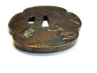 JAPANESE ANTIQUE TSUBA 18TH CENTURY BRONZE SILVER MONKEY SAMURAI ANTIQUE SIGNED — photo 4