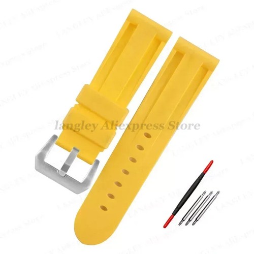 Cinturino orologio gomma 20mm 22mm 24mm 26mm per cinturino Panerai bracciale silicone - Foto 35 di 38
