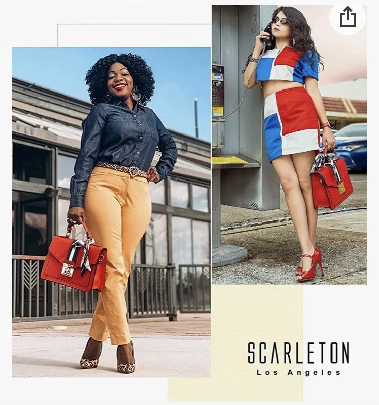 Bolso de mano Scarleton con asa superior para mujer, carteras para mujer, rojo mediano Foto 3 de 4