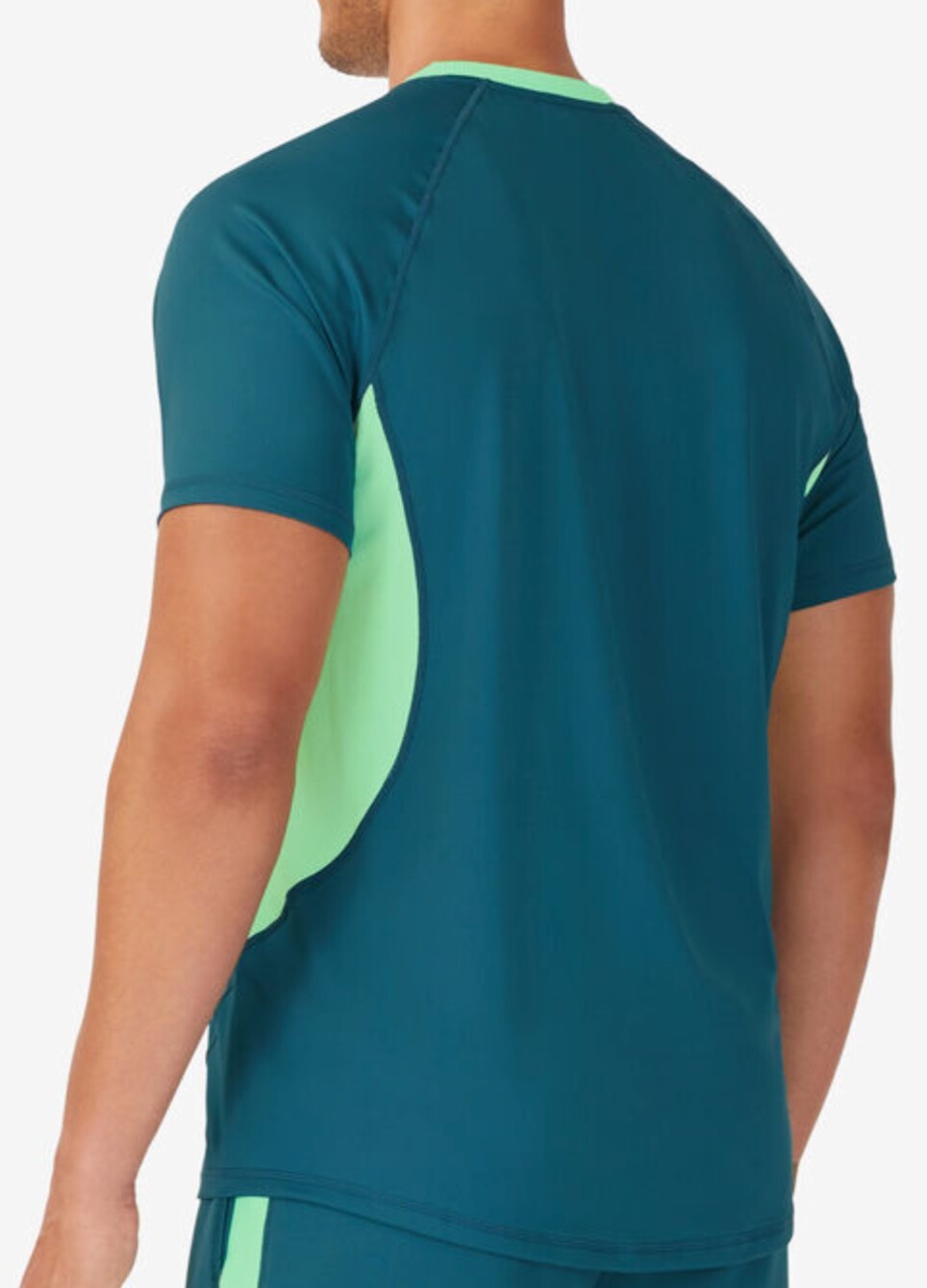 T shirt Fila Baseline collo a costine equipaggio tennis corallo blu taglia L