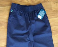 ADAR WOMENS SCRUB ELASTIC WAIST PANTS NAVY BLUE 502 2 POCKET BOTTOMS - MED