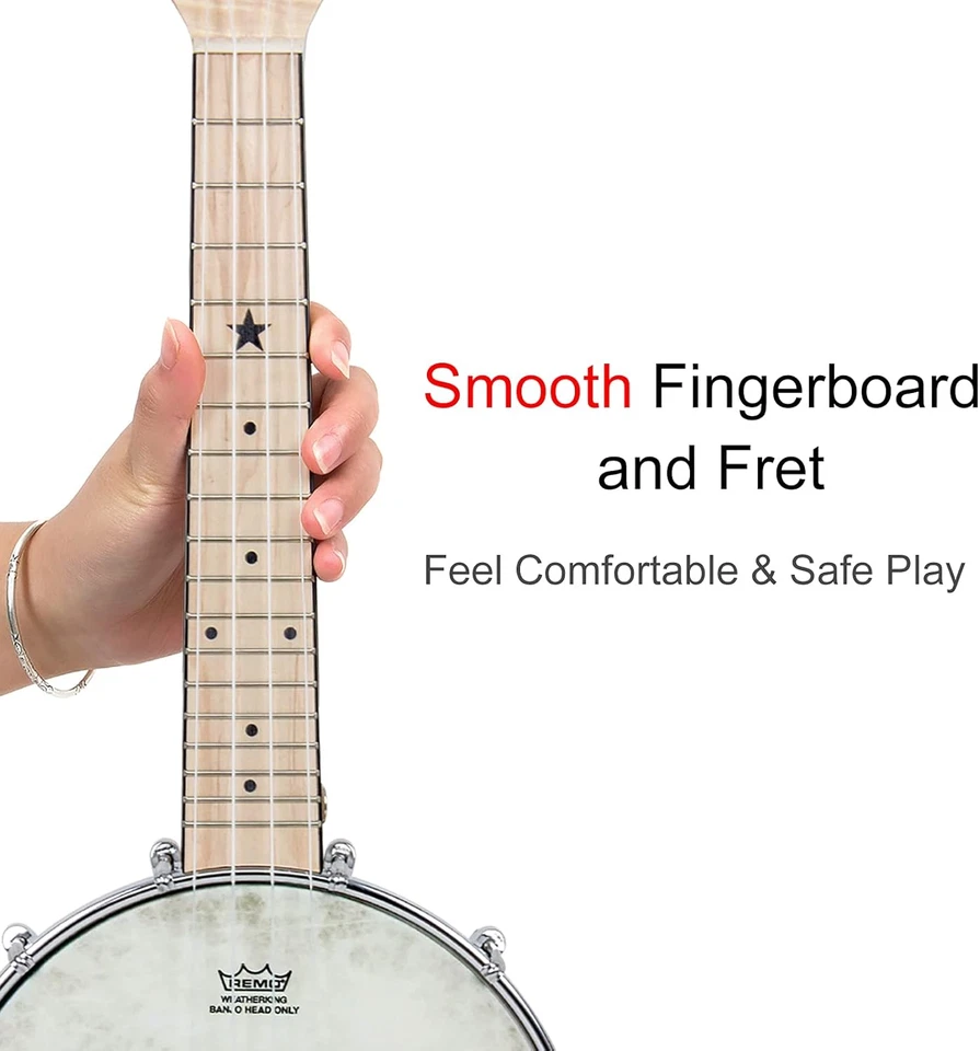 Ukelele Banjo, Concierto 23 Pulgadas Remo Cabezal de Tambor Espalda Abierta Cuerpo de Arce 15:1 Avanzado Foto 3 de 4