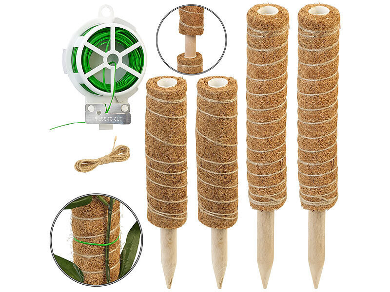 Tuteurs en fibre de coco Royal Gardineer de 30 et 40 cm pour guider les plantes grimpantes