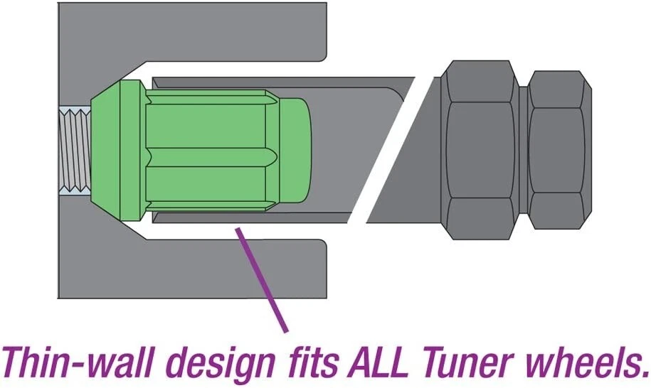 Cerraduras de rueda sintonizador de diámetro pequeño Gorilla cromadas 12 mm x 1,50 rosca tamaño 21631SD Foto 3 de 4
