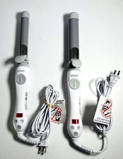 2 Beachwaver Rotating Hair Curling Irons White - Model: DV1138/S1.25 & DV1137/S1