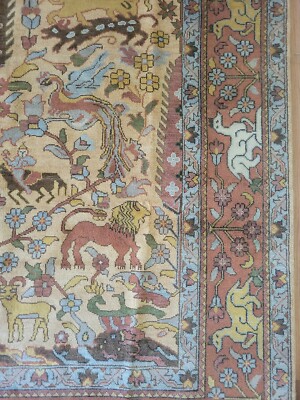 9 x 12 VINTAGE DESIGN CAUCASIAN SERAPI HERIZ ANTIQUE OUSHAK TREE of LIFE ANIMAL 