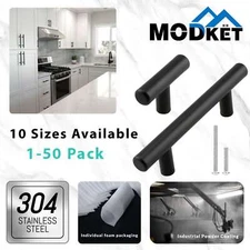 Matte Black 304 Grade Stainless Steel Kitchen Cabinet Handles Pulls Knobs Drawer