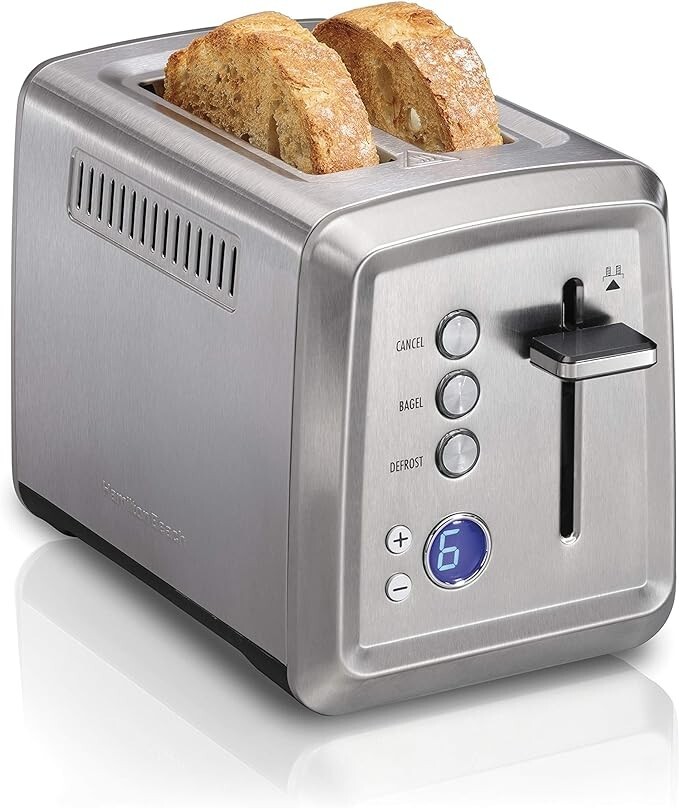 Hamilton Beach 2 Slice Toaster with Extra-Wide Slots, Bagel Setting, Toast Boost