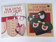 2 Vintage Better Homes Hardcover Craft Books Country Bazaar 1986-Stitch 1985 F22