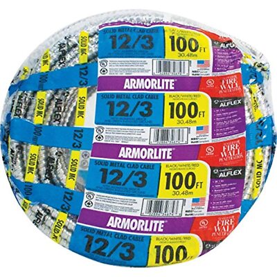 Southwire 68583423 100-Foot 12-Gauge 3-Conductor Type MC Cable