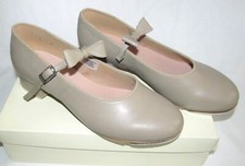 New BLOCH Merry Jane Tan Bow Tap Dance Shoes Youth Girls Boys Size 12.5 S0352G