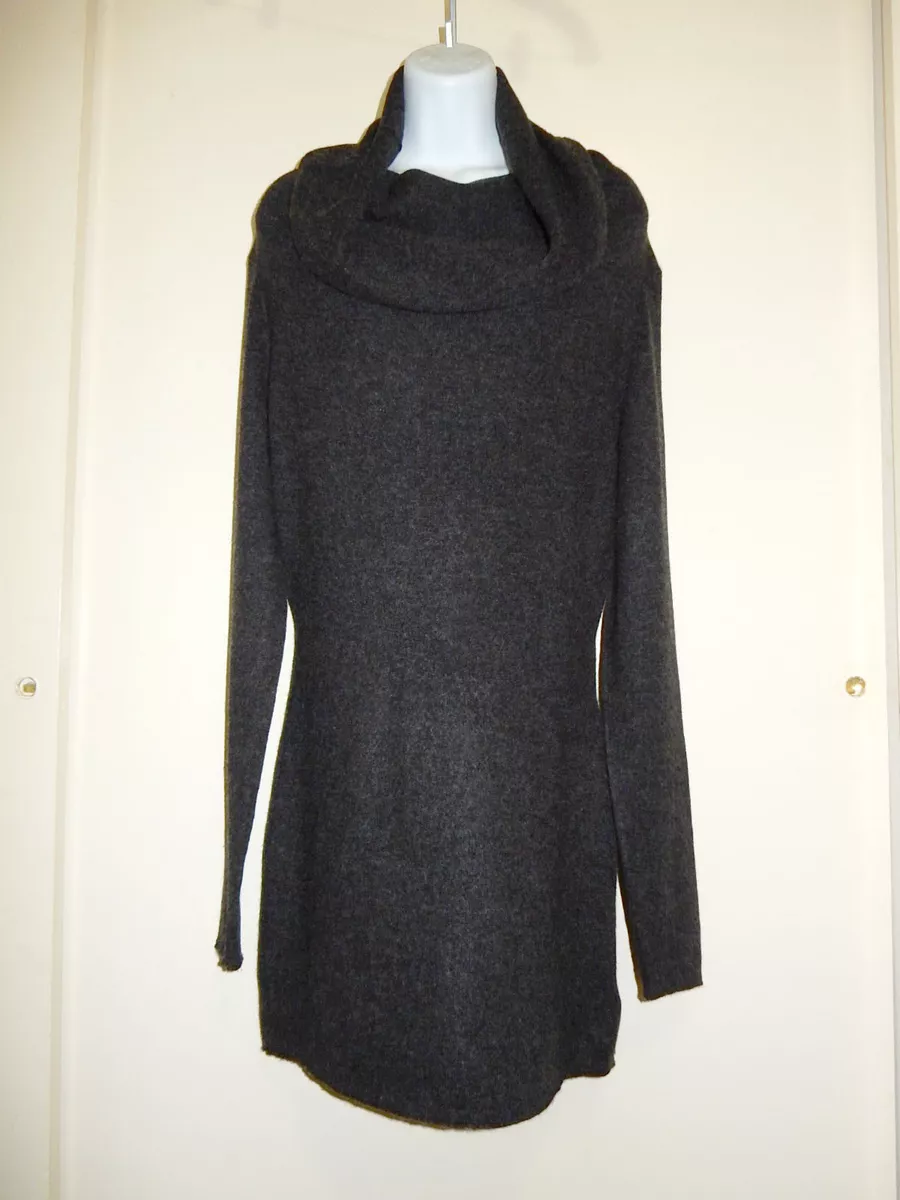 BARROW GROVE 100 CASHMERE GRAY COWL BOAT NECK LONG SLEEVES DRESS SWEATER M