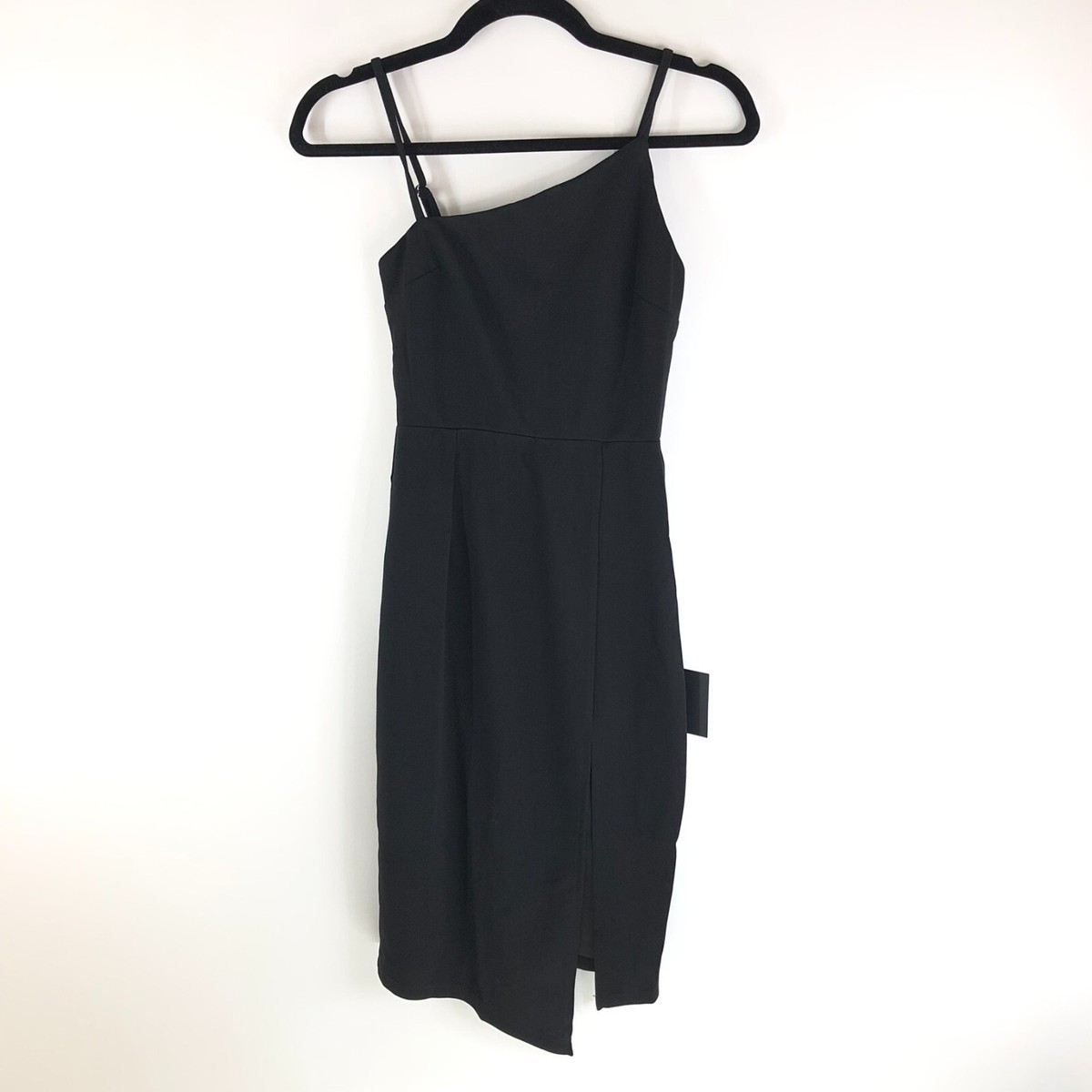 black asymmetrical midi dress Black Asymmetrical Midi Dress-BEST SELLER M main image 1