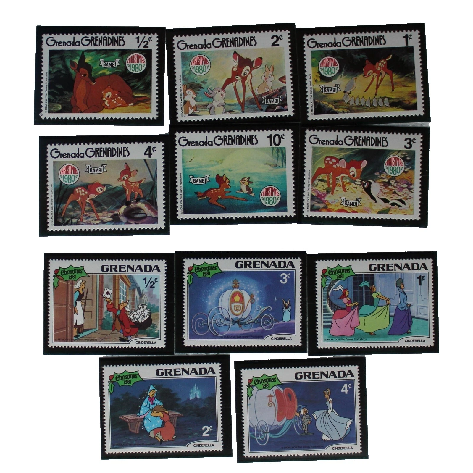 Mint Never Hinged/MNH Decimal Animation & Cartoon Postal Stamps
