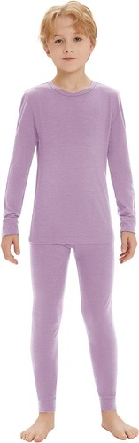 Conjunto de capa base térmica larga Johns 100 % lana merino para niños niñas niños - Imagen 8 de 58