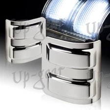 For 2008-2016 Ford Super duty Chrome Side Mirror LED White Signal Lights