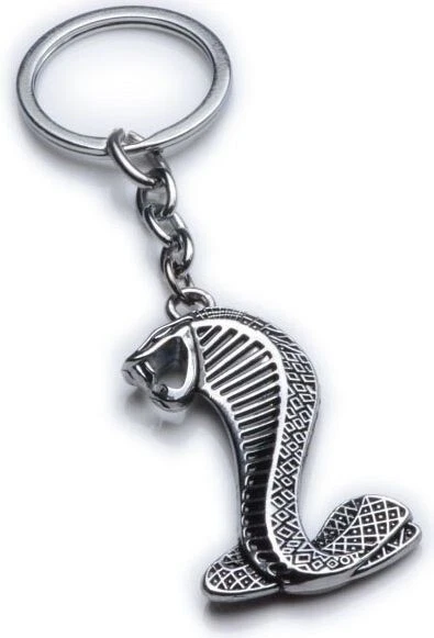 SVT Shelby Cobra Mustang Snake Key Chain SILVER Ships Worldwide FREE to US
