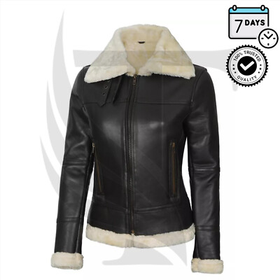 Stylische Damen Flieger Rindsleder Echt Leder Jacke - warm, kuschelig & trendy!