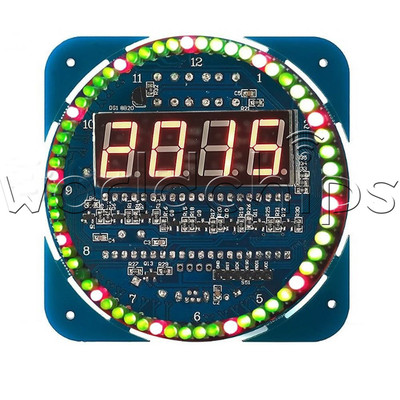 DS1302 Rotating LED Clock DIY Kit - 5V Electronic Digital Clock Learning Board