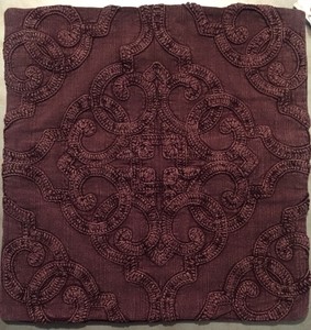 New Pottery Barn Drew Fig Embroidered Pillow Button Cover Square