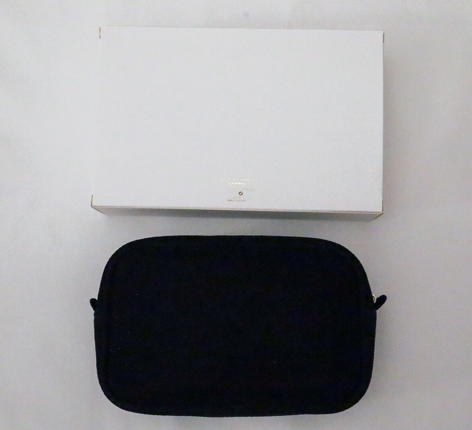 Bolso sin asas Chanel Beaute de maquillaje cosmético bolsa (NEGRO BRILLO) con caja de regalo Foto 3 de 4