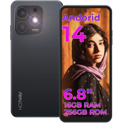 HOTWAV Note 13 Max Android 14 Handy 16GB+256GB 48MP+16MP Dual SIM 4G Smartphone