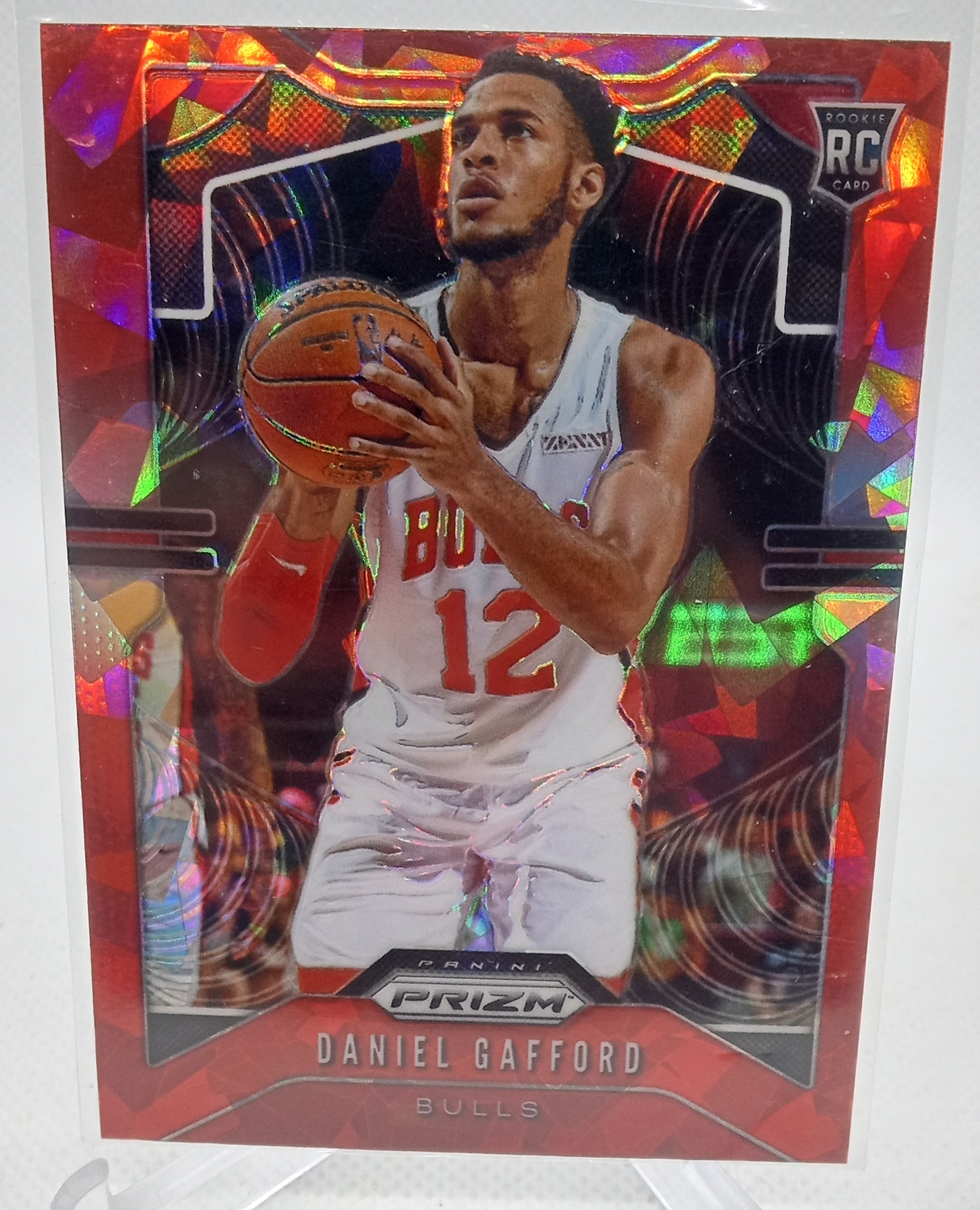 2019-20 Panini Prizm #294 Daniel Gafford Prizms Red Ice Rookie Color Match