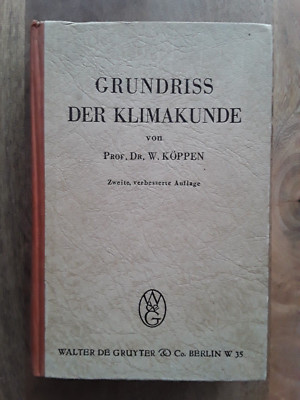 ''Grundriss der Klimakunde'' von Prof. Dr. W.Köppen; gebunden