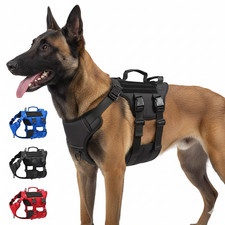 Tactical Dog Harness No-Pull Reflective Military Vest Adjustable Large Medium S-