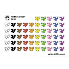 Long Swirl Geometric Shape Planner Stickers - Minimalist Abstract Icons